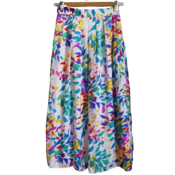 VINTAGE 80s Hand-Made Geometric Multicolored Skirt